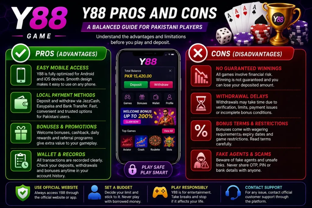 y88 Pros and cons